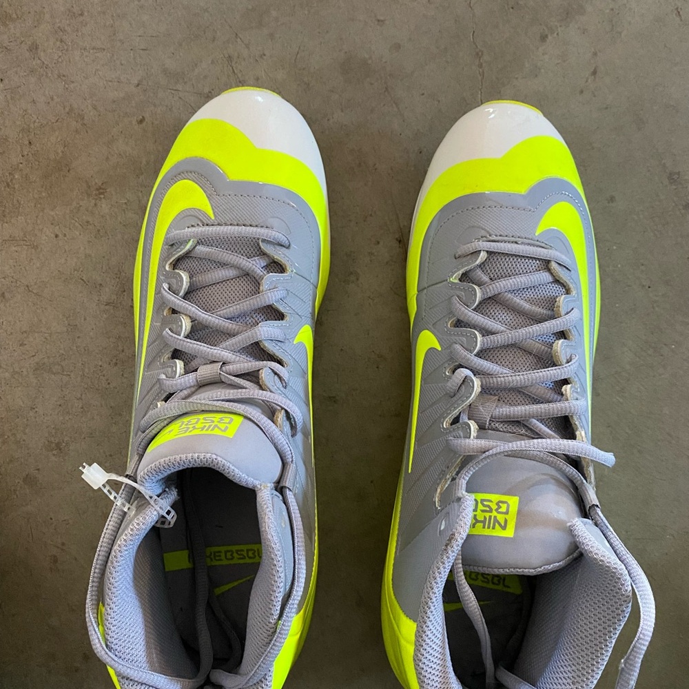Nike Gray and Neon Yellow High-Top Sneakers